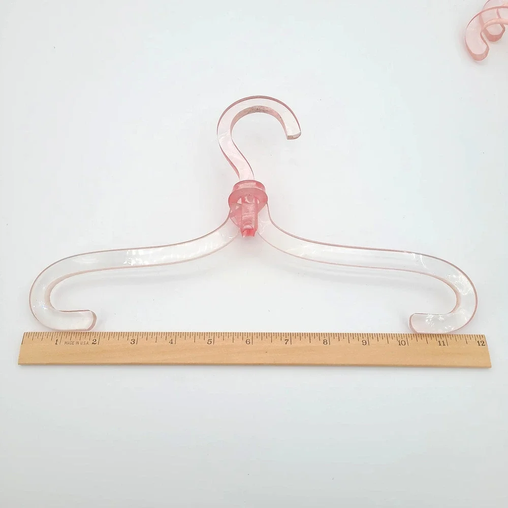 Lot of 3 Vintage Lucite Acrylic Unique Knot Pink 12